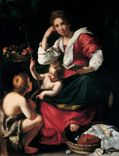 Madonna and Child with Infant Saint John by Bernardo Strozzi