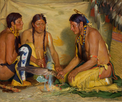 Making Sweet Grass Medicine, Blackfoot Ceremony by Joseph Henry Sharp