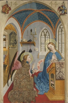 Marienaltar: Verkündigung an Maria by Meister der Pollinger Tafeln