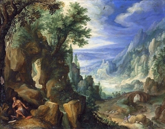 Mountainous Landscape with Saint Jerome by Paul Brill