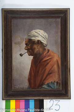 Mulher com Cachimbo, Turbante Branco by Adrien Henri Vital van Emelen