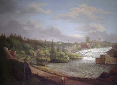 Norwegian Landscape with Waterfall by Ferdinand Jonas Gjøs