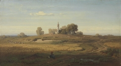 Oberbayerische Landschaft mit Kapelle by August Seidel