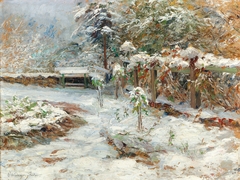 October snow, motiv from the garden of castle Hartenstein by Olga Wisinger-Florian