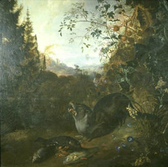 Otter in a Landscape by Matthias Withoos