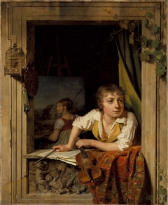 Painting and Music (Portrait of the Artist's Son) by Martin Drolling