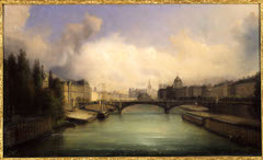 Paris vu du pont Royal (1855) by François-Edmée Ricois