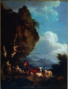 Paysage animé de bergers by Philip James de Loutherbourg