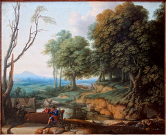 Paysage au joueur de flûte by Laurent de La Hyre