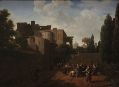 Paysage avec le Christ et l'hémoroïsse by Nicolas-Antoine Taunay