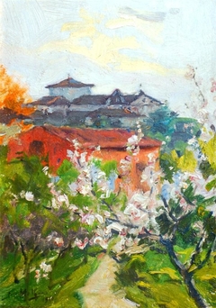 Pear tree in bloom by José Malhoa