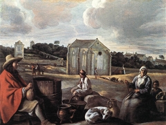 Peasants in a Landscape by Le Nain Brothers