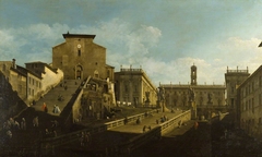 Piazza del Campidoglio with Santa Maria d'Aracoeli, Rome by Bernardo Bellotto