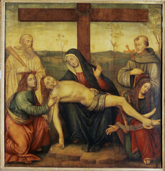 Pieta avec Saint Benoît, Saint François, Saint Jean et Sainte Marie-Madeleine by Raffaellino del Garbo