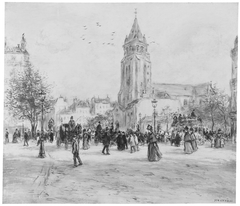 Place Saint-Germain-des-Prés, Paris by Jean-Francois Raffaelli