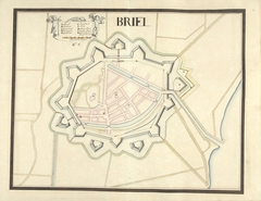 Plattegrond van Den Briel, ca. 1701-1715 by Samuel Du Ry de Champdoré