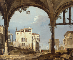 Portico with a Lantern by Anonymous