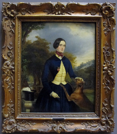 Portrait de femme en amazone avec son chien by Ferdinand Georg Waldmüller