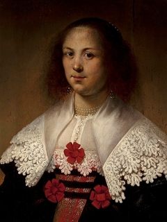 Portrait of a lady in a lace collar by Johannes Cornelisz Verspronck