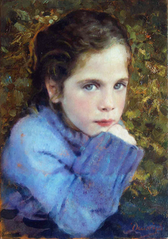 "Portrait of a little girl" by Οδυσσέας Οικονόμου