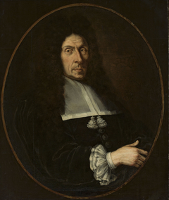 Portrait of a man in a black wig by Claude Lefèbvre