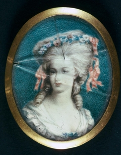 Portrait of a woman with flowers in her hair by Anonymous