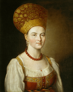 Portrait of an Unknown Woman in Russian Costume by Ivan Argunov