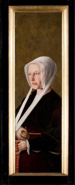 Rechterluik van een triptiek. Voorzijde: Opstanding. Achterzijde: Portret van een vrouw (stichtster) by Jan van Scorel