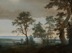 River Landscape, seen through the Trees by Cornelis Vroom