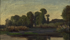 Rivierlandschap met bomen by Paul Joseph Constantin Gabriël