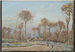 Road to Versailles, Louveciennes: morning frost by Camille Pissarro