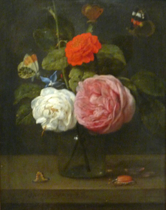 Roses with Butterflies and Insects by Jacob van Es