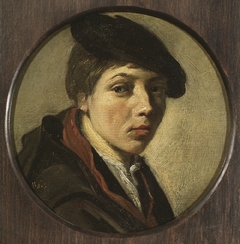 Round portrait of a boy with beret by Judith Leyster