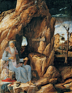 Saint Jerome in the desert by Andrea Mantegna