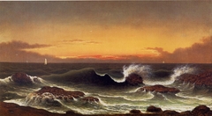 Seascape - Sunrise by Martin Johnson Heade