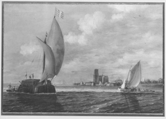 Segelboote vor einer Stadt by Bonaventura Peeters the Elder