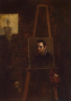 Self-portrait at the Easel by Annibale Carracci