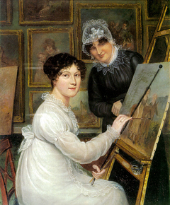 Self-portrait of Rolinda Sharples with her mother Ellen Sharples by Rolinda Sharples