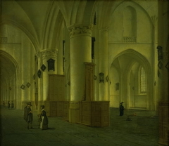 Side-Aisle at St Bavo Church in Haarlem by Isaak van Nickelen