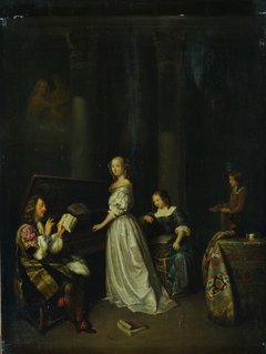 Singing lesson by Caspar Netscher