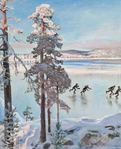 Skaters near the Shore of Kalela by Akseli Gallen-Kallela