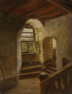 Stairway in a Castle by the Rhine by Adolph Tidemand