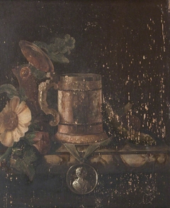 Still Life of a Tankard, Flowers and a Medal by Pieter Gerritsz van Roestraten