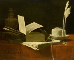 Still Life with a Book and an Ink Well by François Bonvin