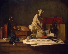 Still Life with Attributes of the Arts by Jean-Baptiste-Siméon Chardin