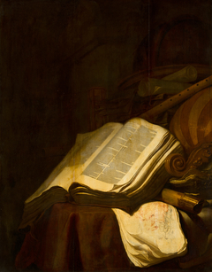 Still Life with Books and Musical Instruments by Jan Vermeulen