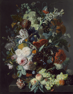 Still Life with Flowers and Fruit by Jan van Huysum