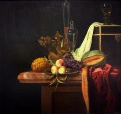 Still Life with Fruit and Glass by Hendrick Fromantiou