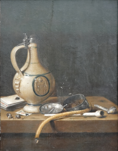 Still Life with Smoking Paraphernalia by Jan Jansz van de Velde