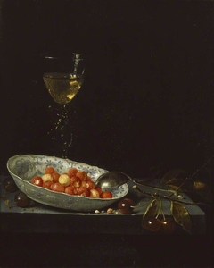 Still Life with Strawberries and Cherries by Jan Jansz van de Velde